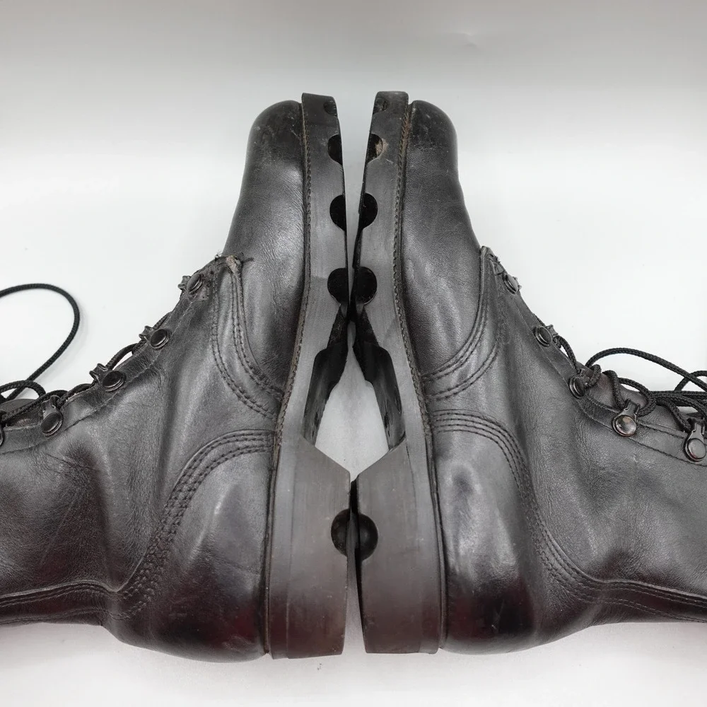 Vintage Military Combat Jump Boots Mens 4.5 Black Leather PJ 7-86 80s Tactical